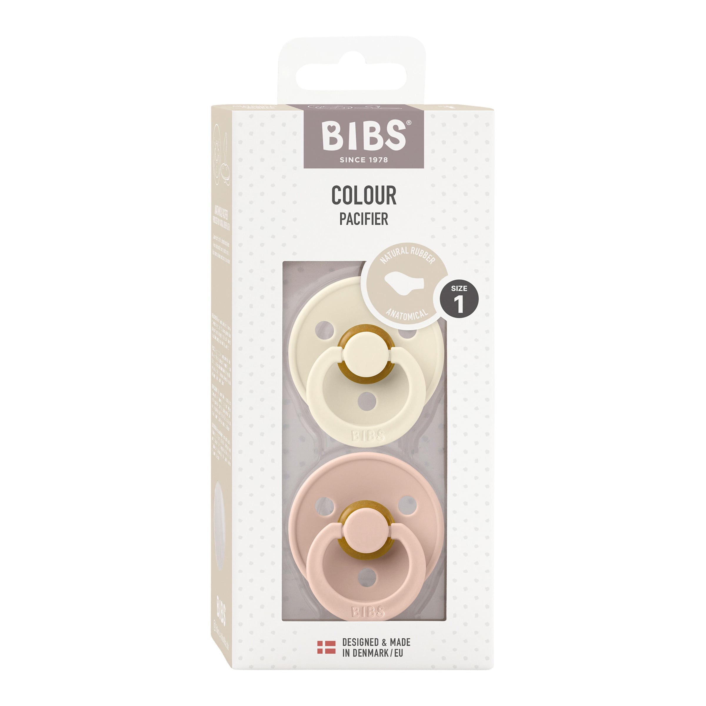 Bibs 2er-Pack Colour Schnuller Latex, anatomisch, 0-6M