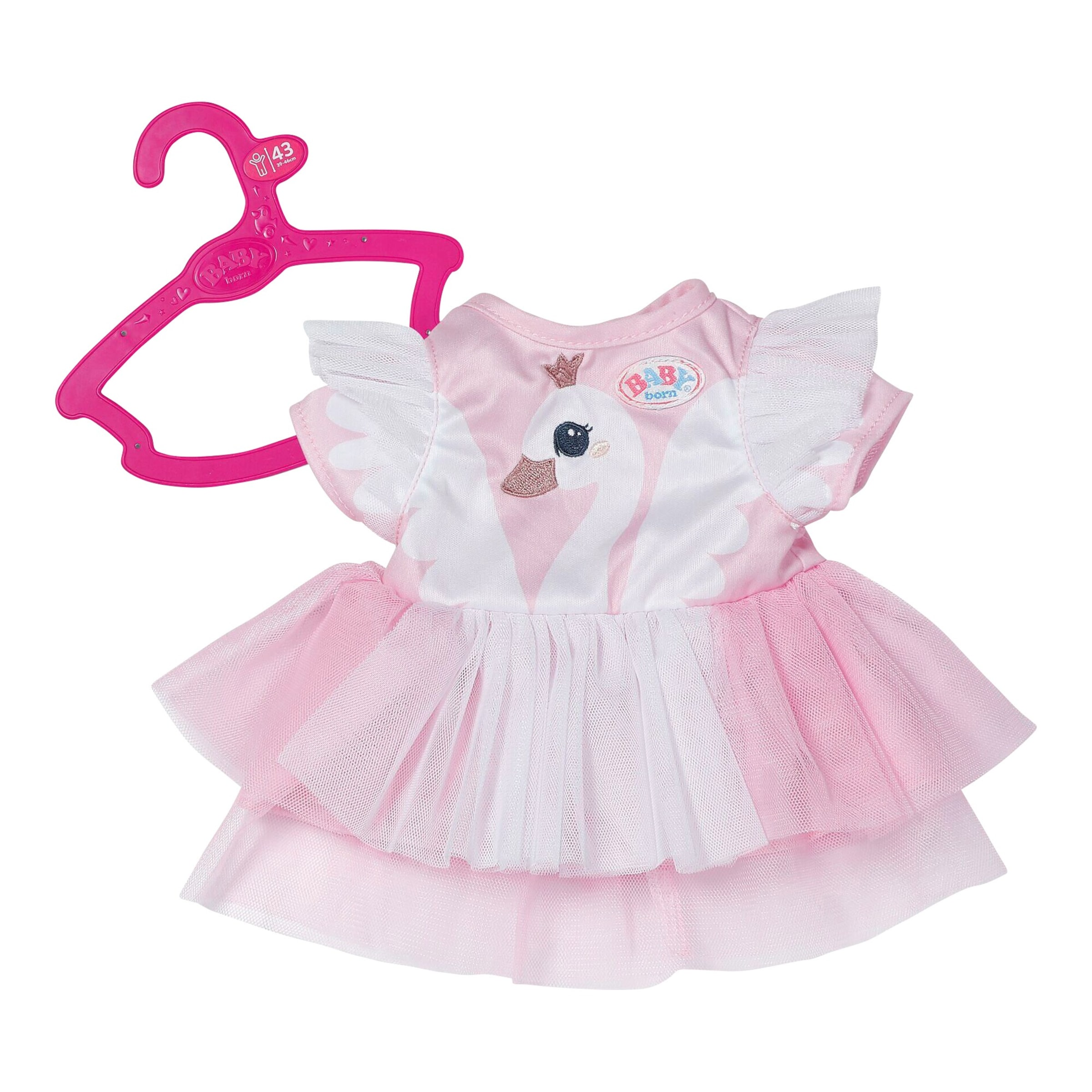 Zapf Creation Baby Born Puppen Outfit Kleid Schwan 43cm