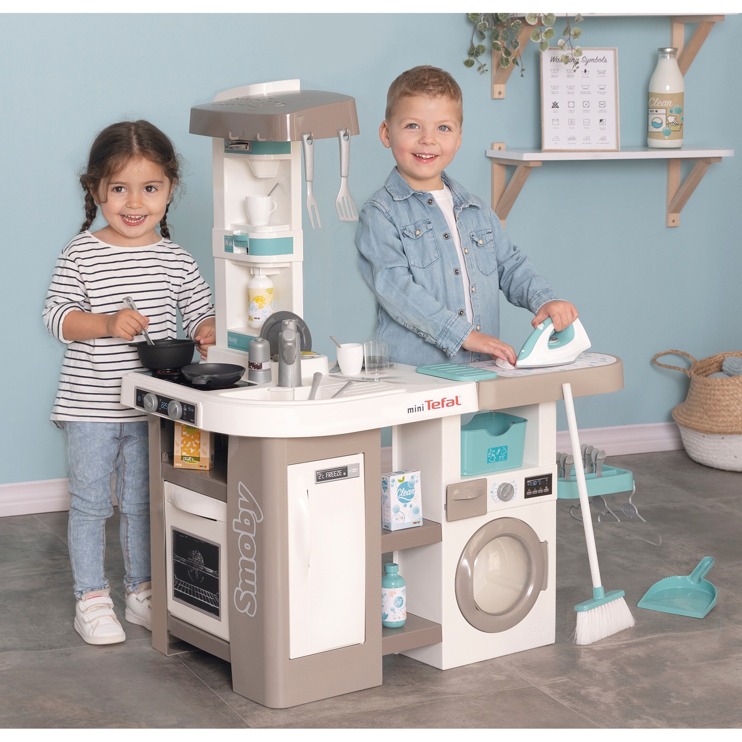 Smoby Kinderküche Tefal Studio mit Waschmaschine