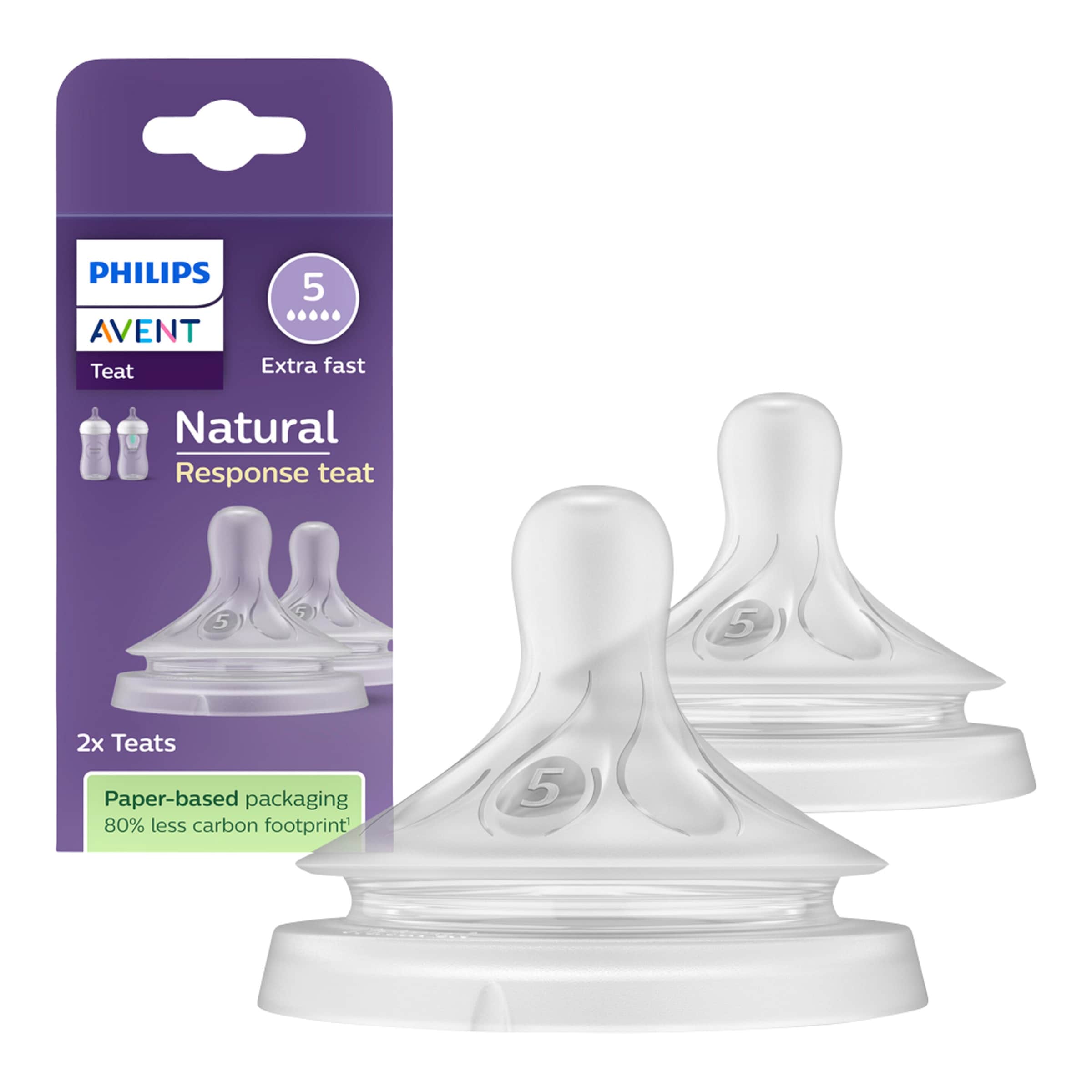 Philips Avent 2er-Pack Natural Response Sauger, Silikon, Stufe 5, ab 6M