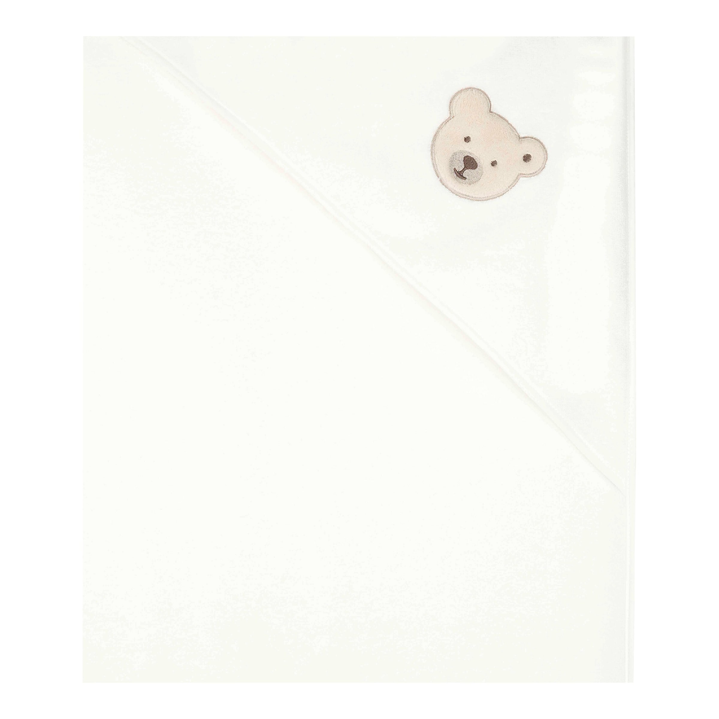 Steiff Kapuzen-Badetuch Frottee Bär 100x100 cm weiss