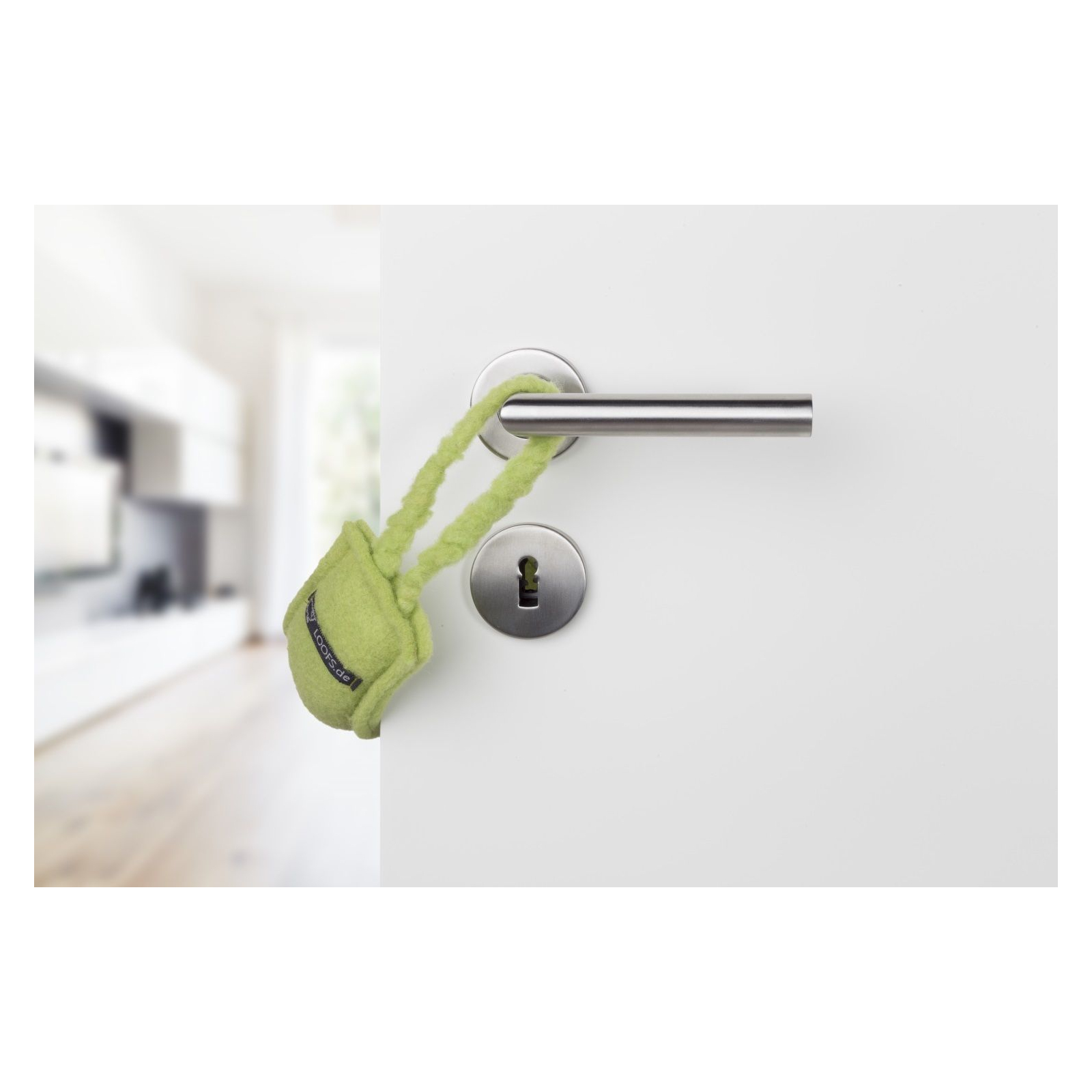 LOOFS-Design Tür Klemmschutz Türstopper Türkordel Doorstop klein APFELGRÜN