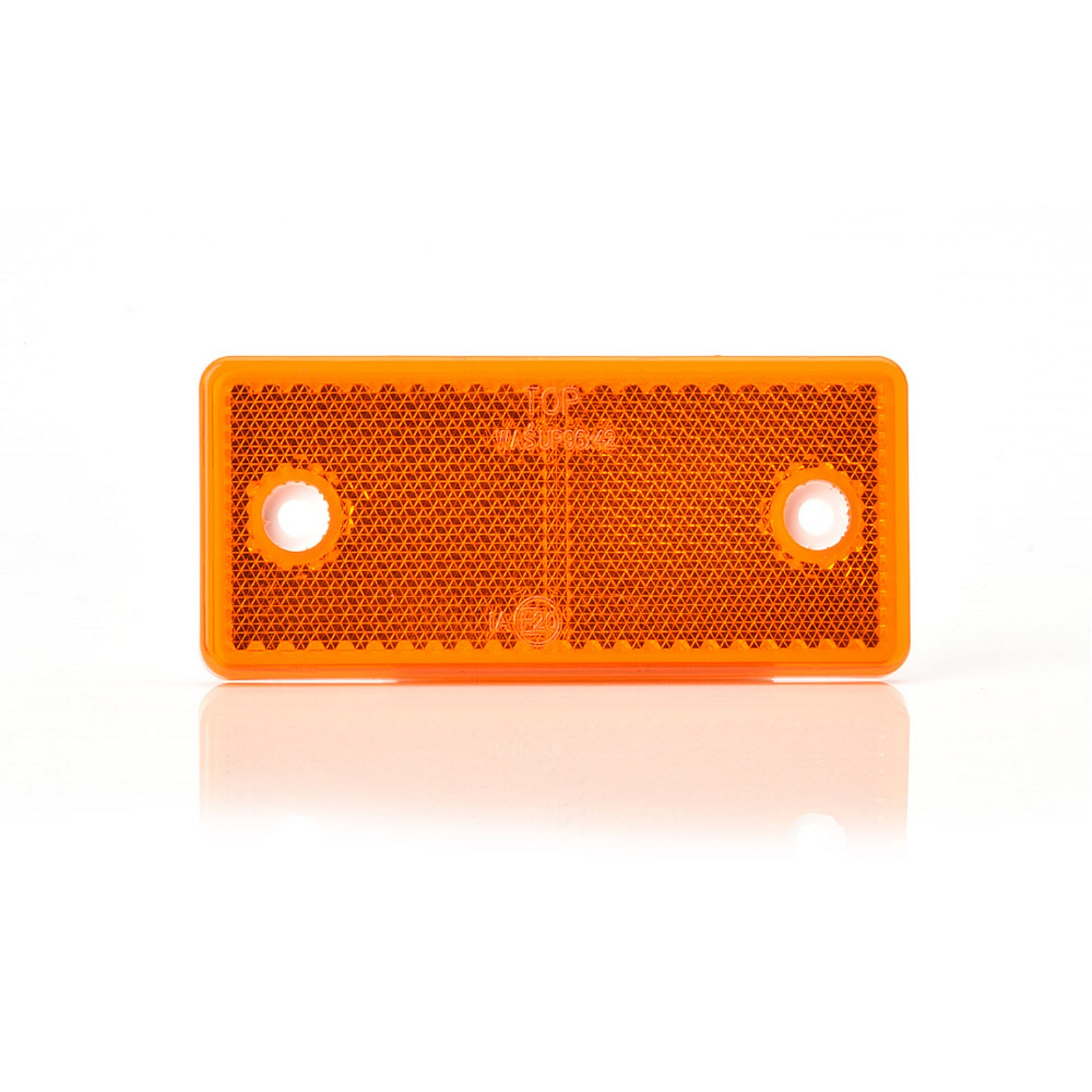 Reflektor 96 x 42 x 6mm ORANGE ECKIG Schraubbefestigung mit E20 Anhänger PKW LKW