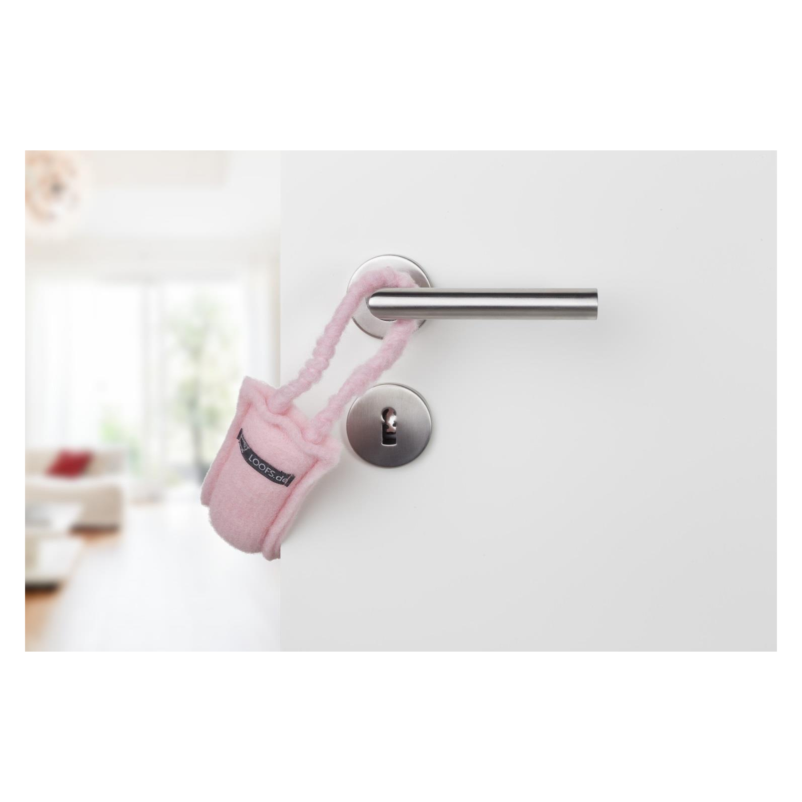 LOOFS-Design Tür Klemmschutz Türstopper Türkordel Türboy Doorstop klein ROSA