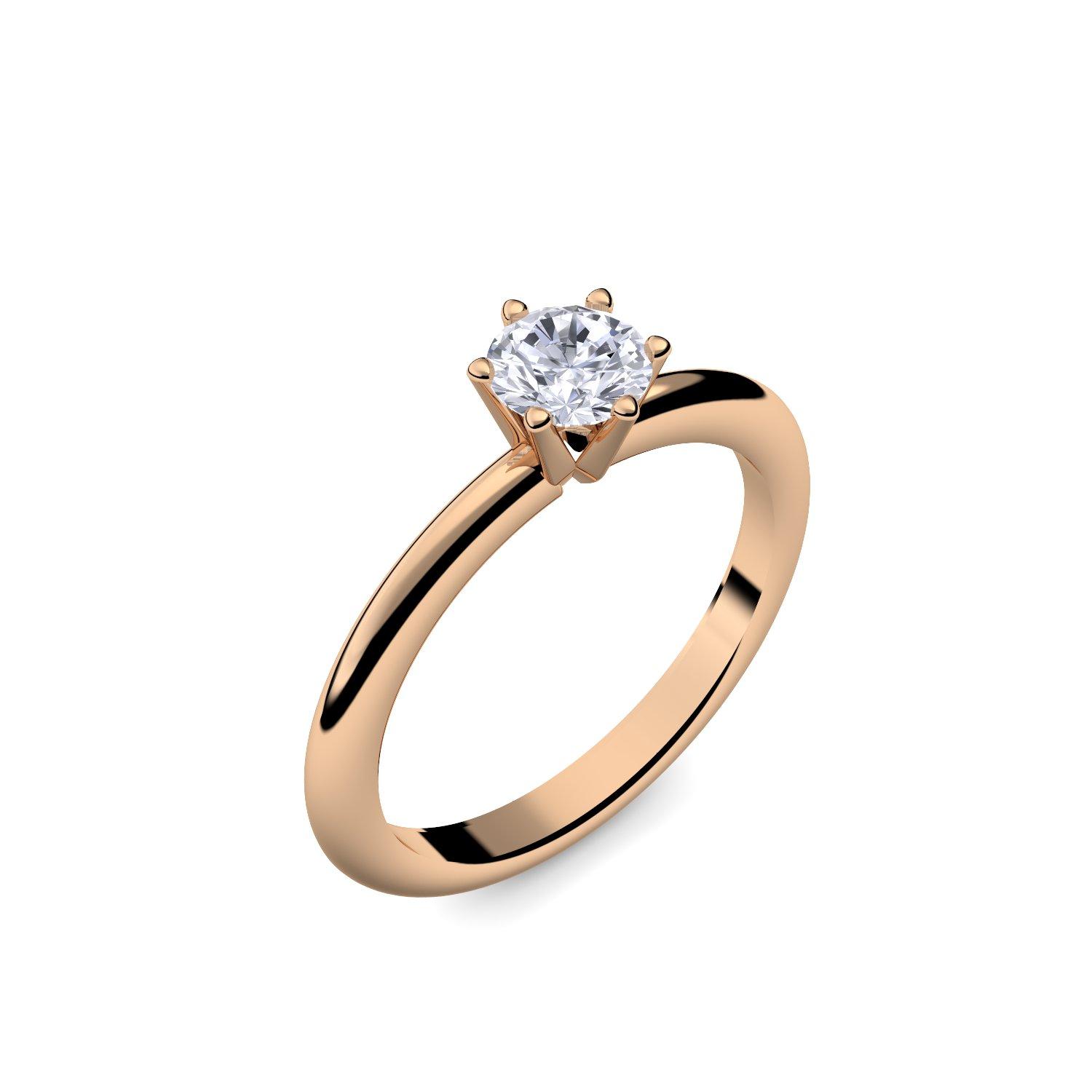 Verlobungsring Rosegold (Silber 925 hochwertig vergoldet) mit Zirkonia Stein; Rosegold Ringe mit GRAVUR Verlobung Antrag Verlobungsringe Rosé Gold