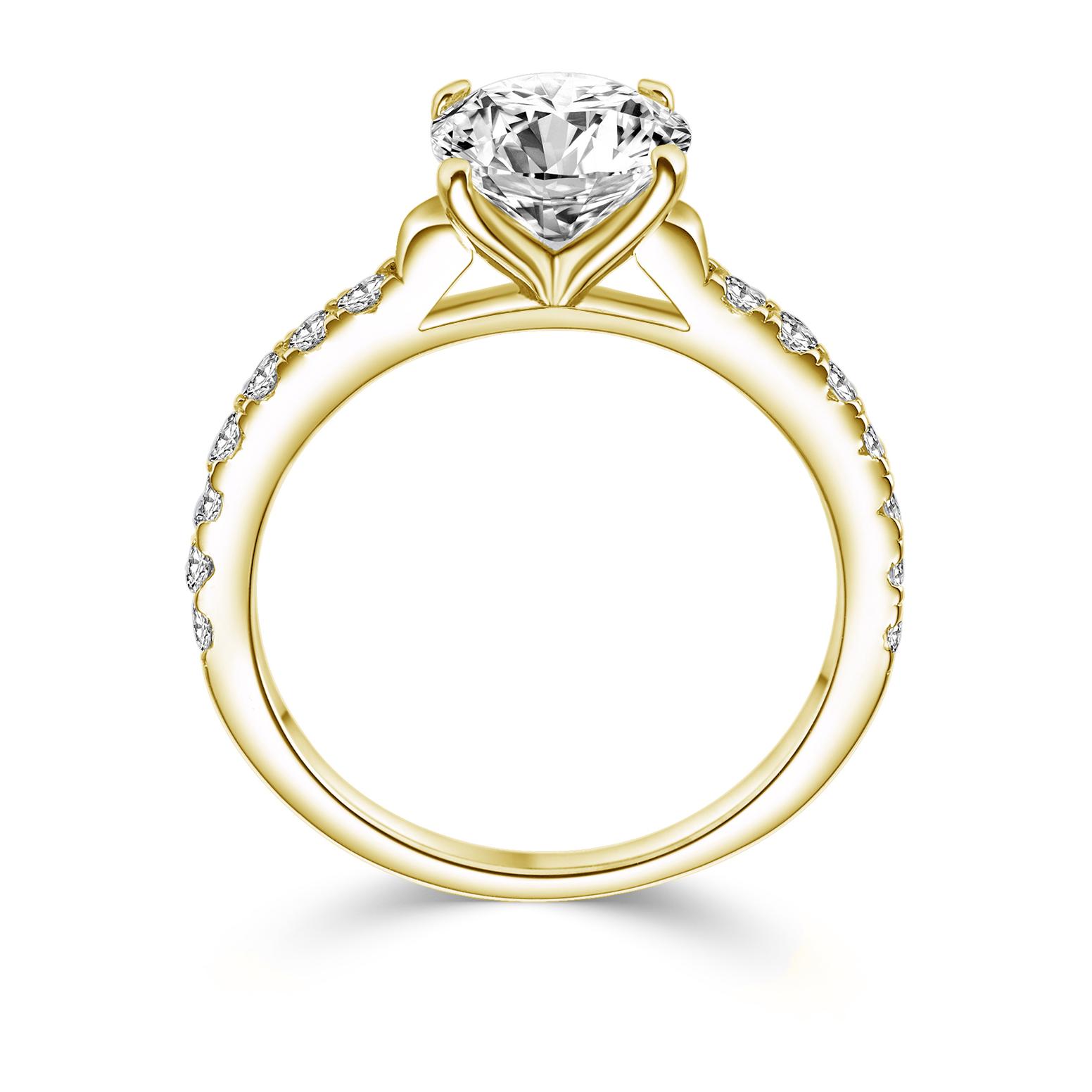 Verlobungsring Gold (vergoldet) Verlobungsringe mit Zirkonia Stein Goldring Gelbgold Damenring Gold Damen Frauen Freundin Geschenk Heiratsantrag