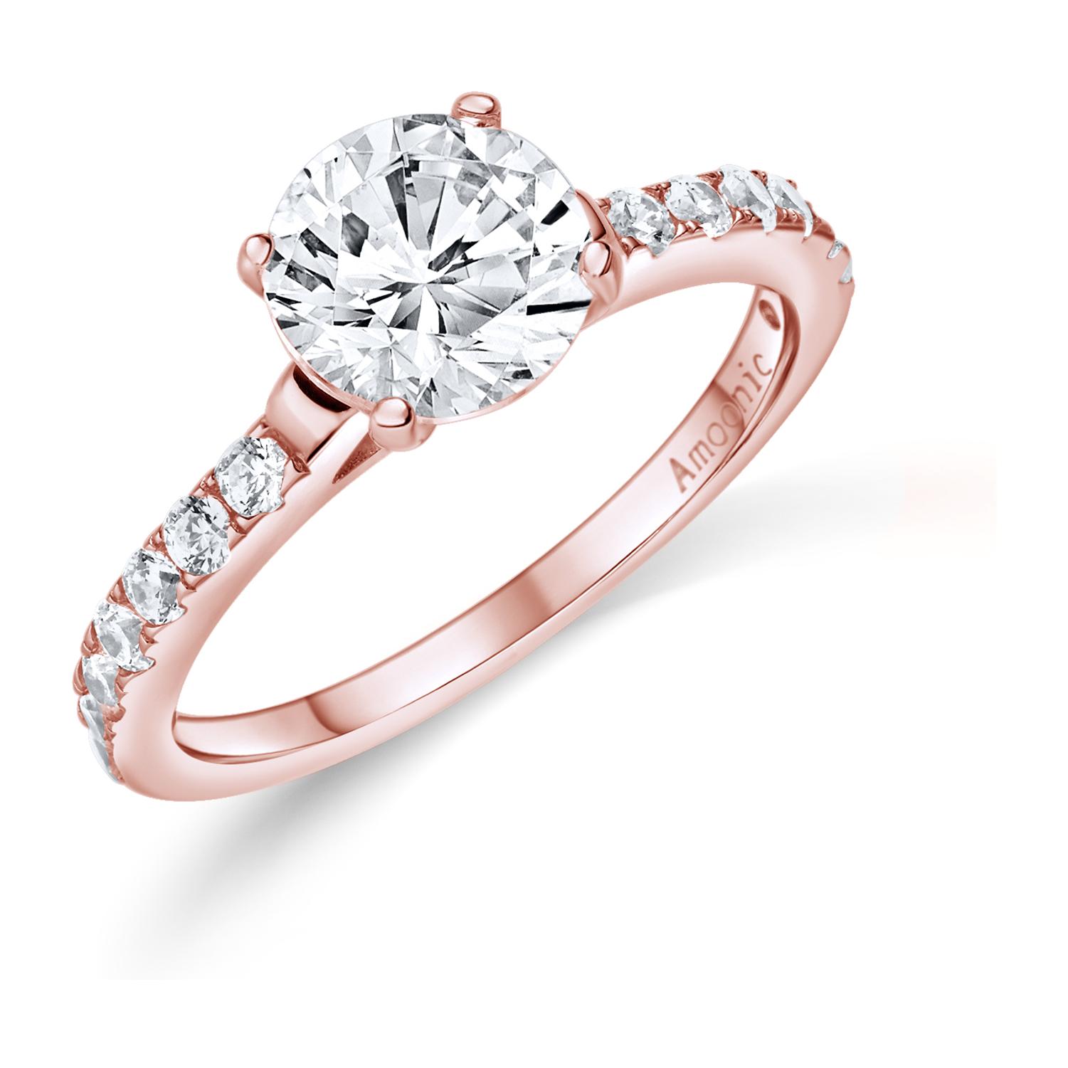 Verlobungsring Rosegold Zirkonia Stein Rosegoldring Damenring rosegoldene Ringe rose Damen Frauen Freundin Geschenk Antrag Verlobung