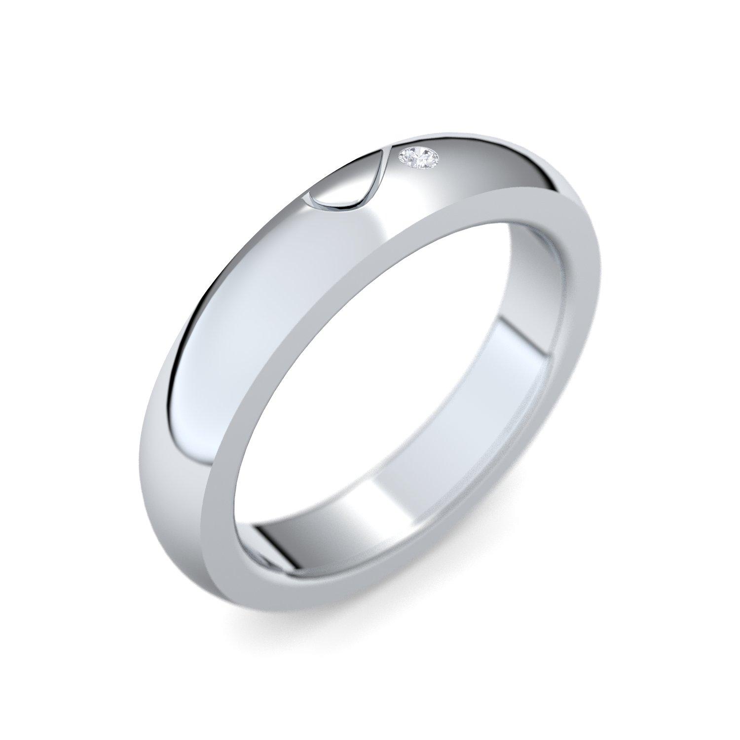 Damen Ehering Trauring Partnerring Verlobungsring einzeln halbes Herz Zirkonia 925 geteiltes Herz Hochzeit für sie Frauen Frau