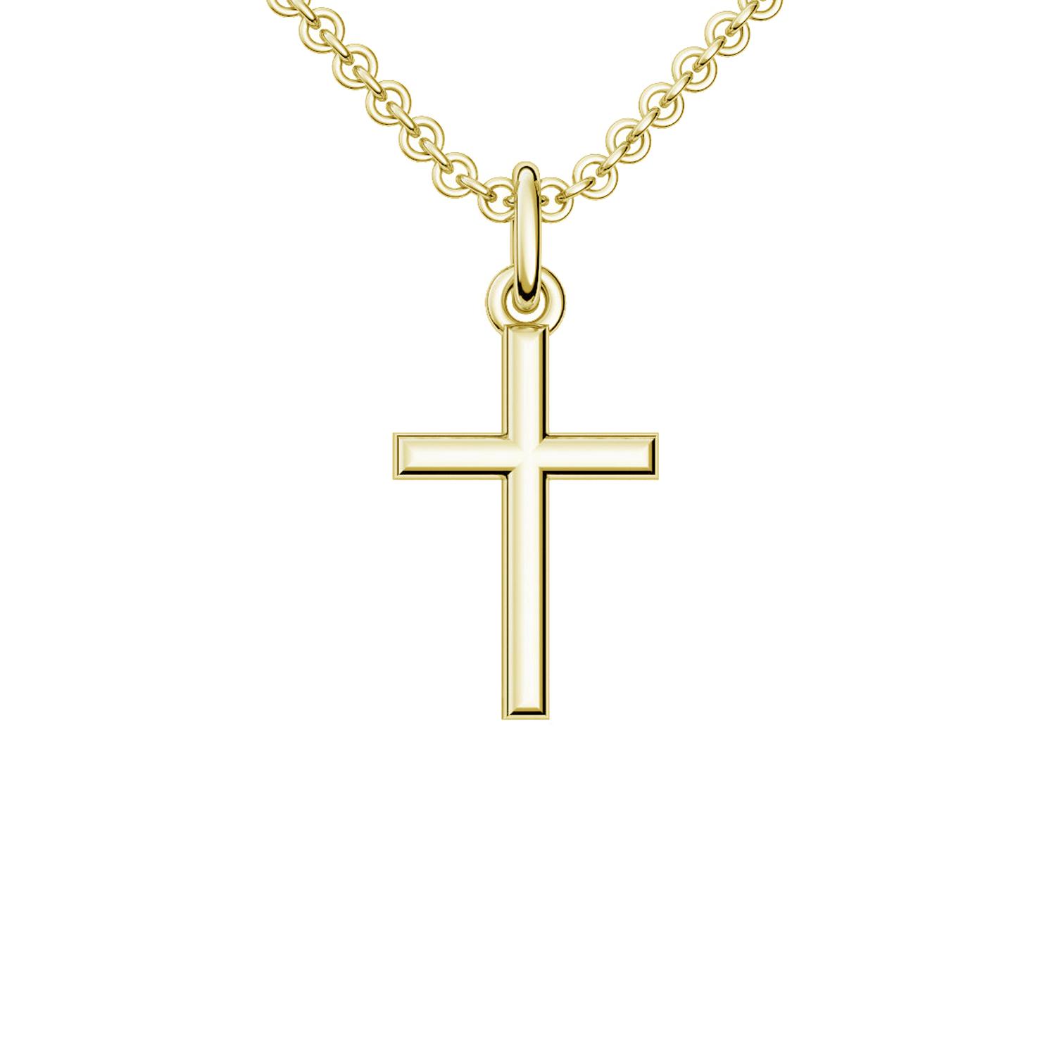 Kette Kreuzkette Gelbgold *Silber 925 hochwertig vergoldet* Kreuz Kette Kreuz Anhänger Kreuz Goldgelb vergoldet Kreuzanhänger Goldkreuz