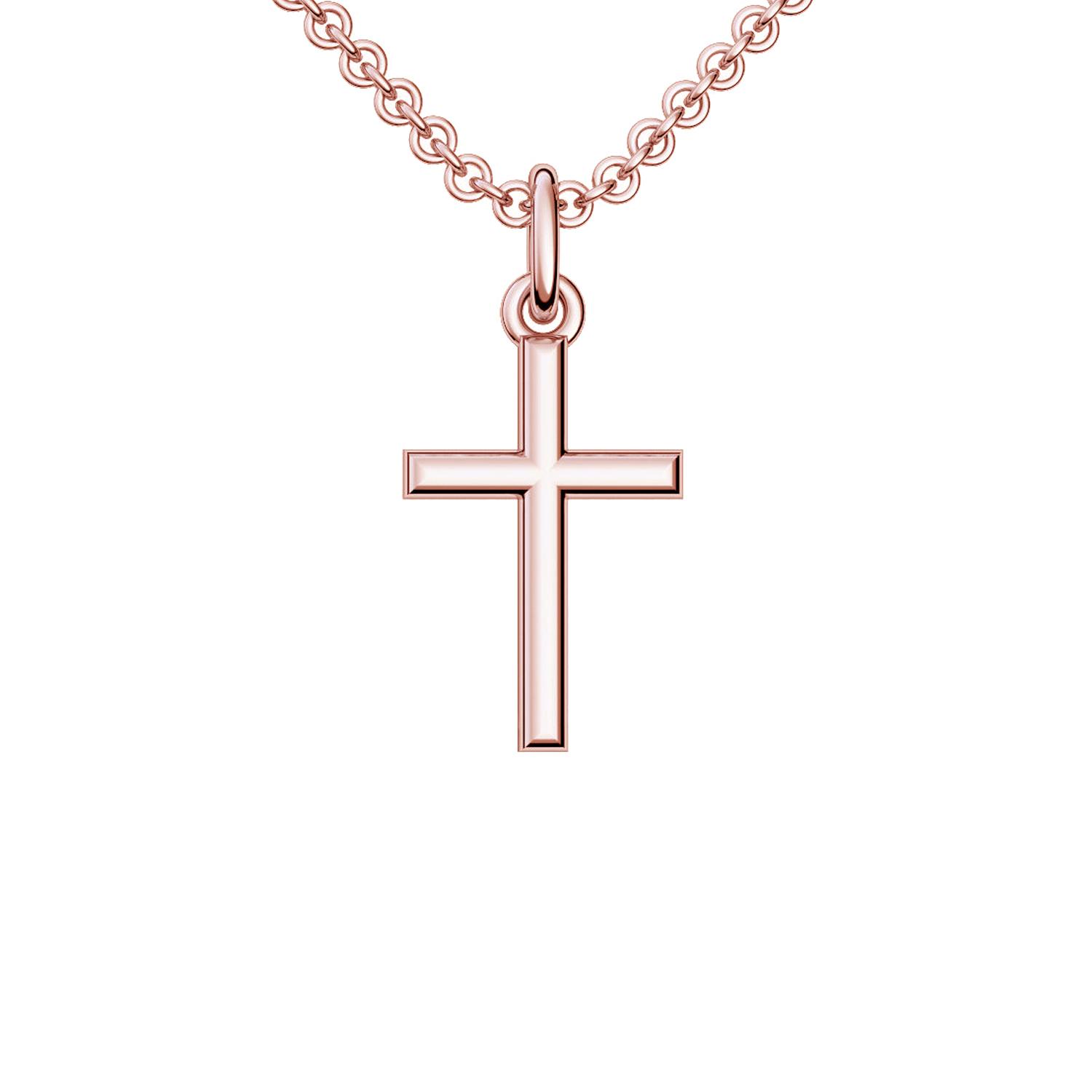Kreuzkette Rosegoldkreuz Kette mit Kreuz Anhänger hochwertig vergoldet! *inkl. Luxusetui + * Kreuz Kette Kreuz Anhänger Kreuz Roségold vergoldet
