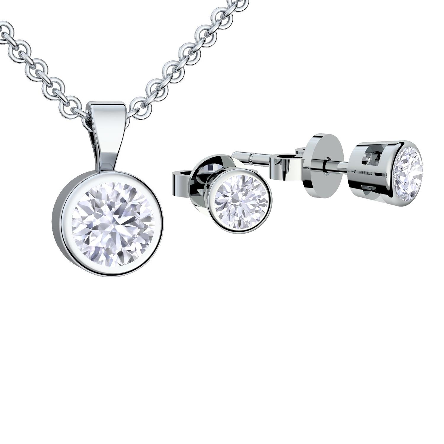 Schmuckset Damen Silber 925 Kette und Ohrringe Set Schmuck Set Anhänger Halskette Damenkette Ohrstecker Schmuck-Set Geschenk-Ideen Geburtstag