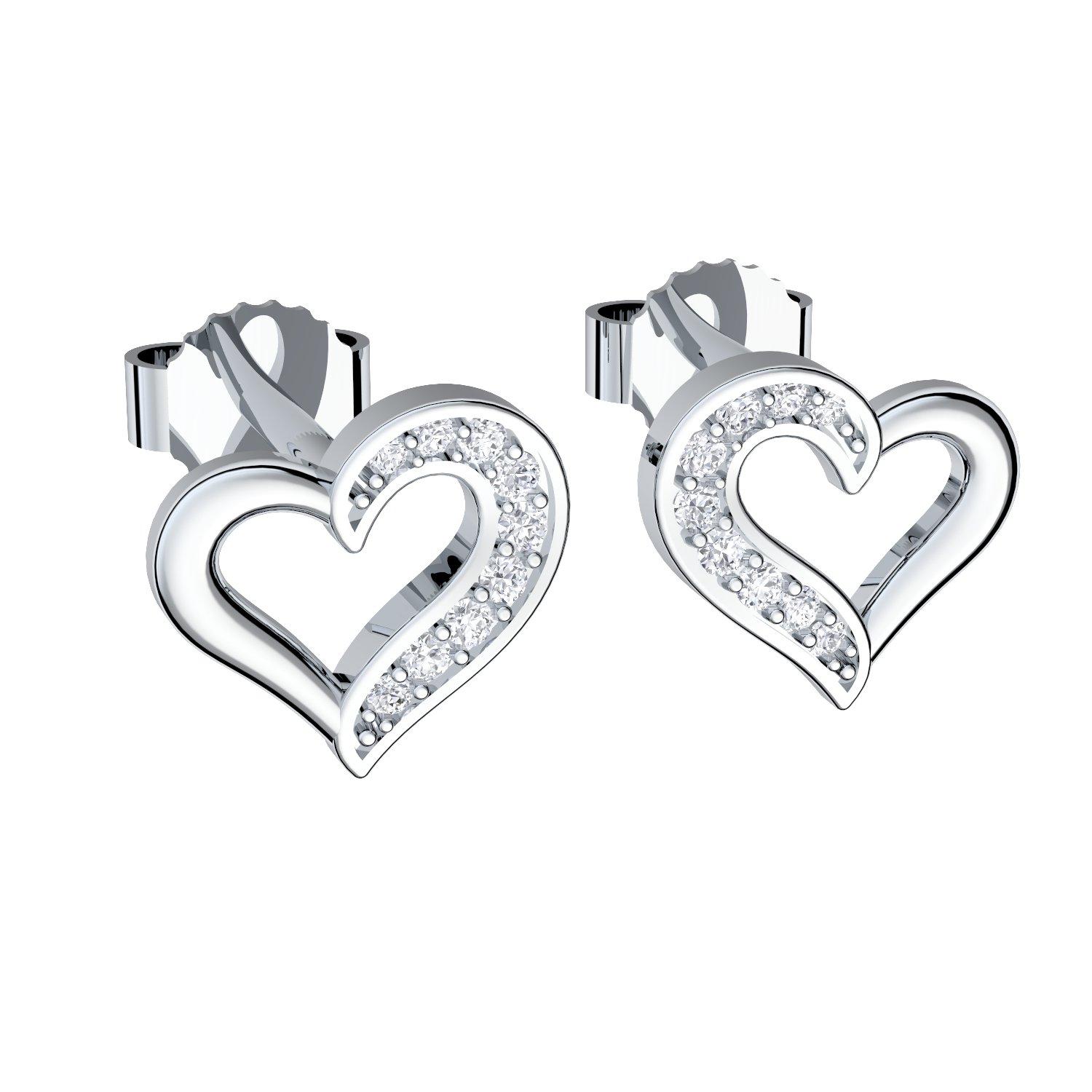 Herz Ohrringe Silber 925 Herz Ohrstecker Geschenk für Freundin Geschenke für Frauen Damen kleine Ohrringe Stecker Zirkonia Herzohrringe