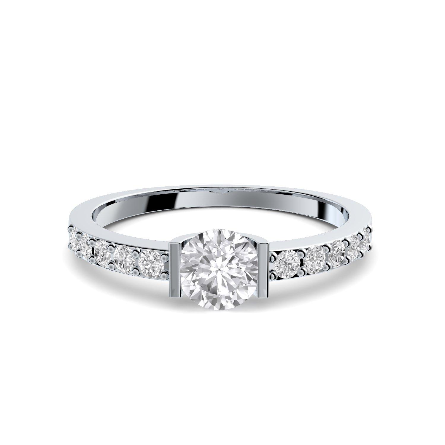 Verlobungsring Silber 925 *mit Zirkonia Steinen rundherum* Verlobungsringe Silber Ringe Verlobung Antrag Frauen Damen Freundin Antragsringe Silber