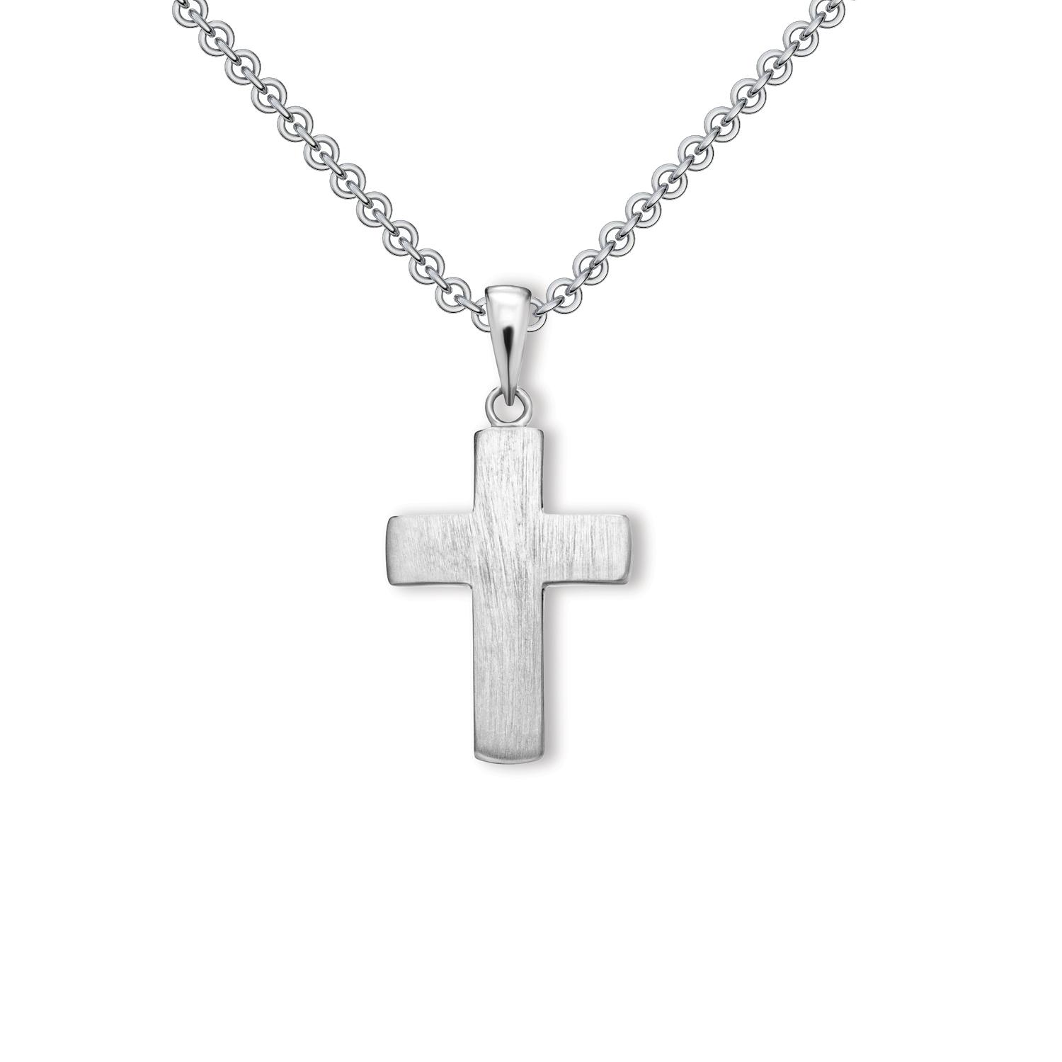 Kreuz Kette Silber 925 Kreuzkette + inkl. Luxusetui + Silberanhänger echt Silber Kreuzkette ohne Stein Kreuzanhänger Anhänger Kommunion Konfirmation