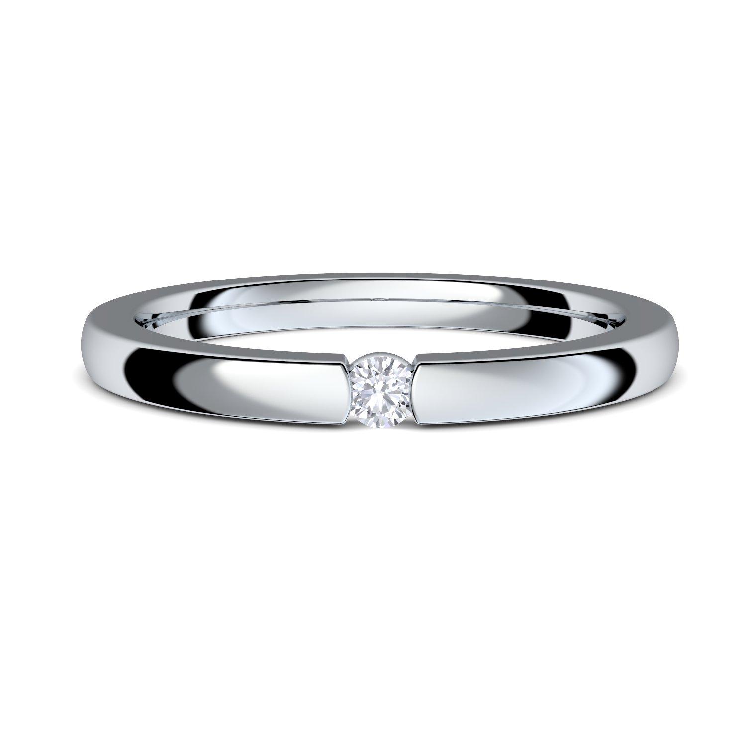 Verlobungsring Spannring Silber 925 Verlobungsringe mit Zirkonia Ring Silberring 925 Damenring Verlobung Heiratsantrag für Damen Frauen Freundin