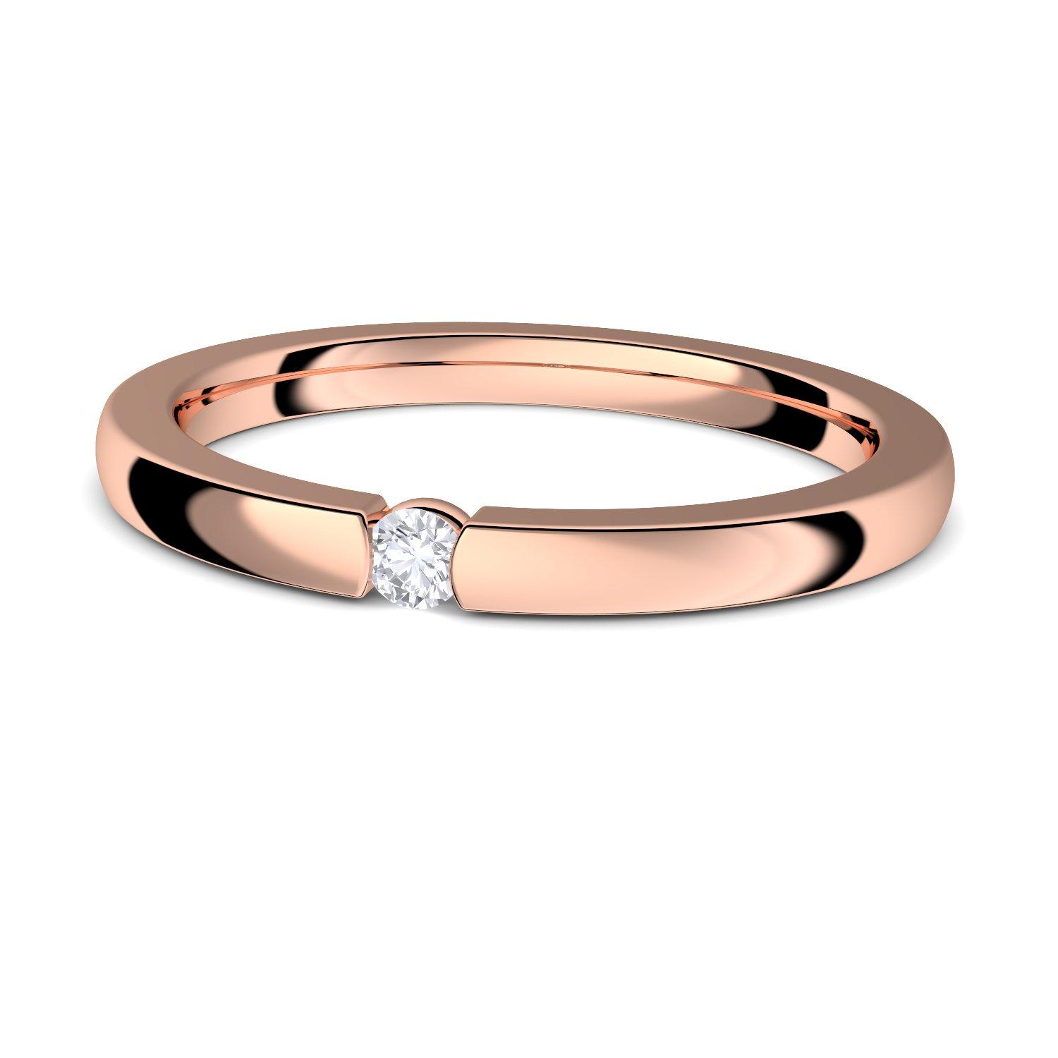 Ring Spannring Rosegold *Zirkonia Stein*, Verlobungsring Rosegold Damenring rose Ringe Antrag Verlobung Ringe vergoldet Damen Frauen Freundin