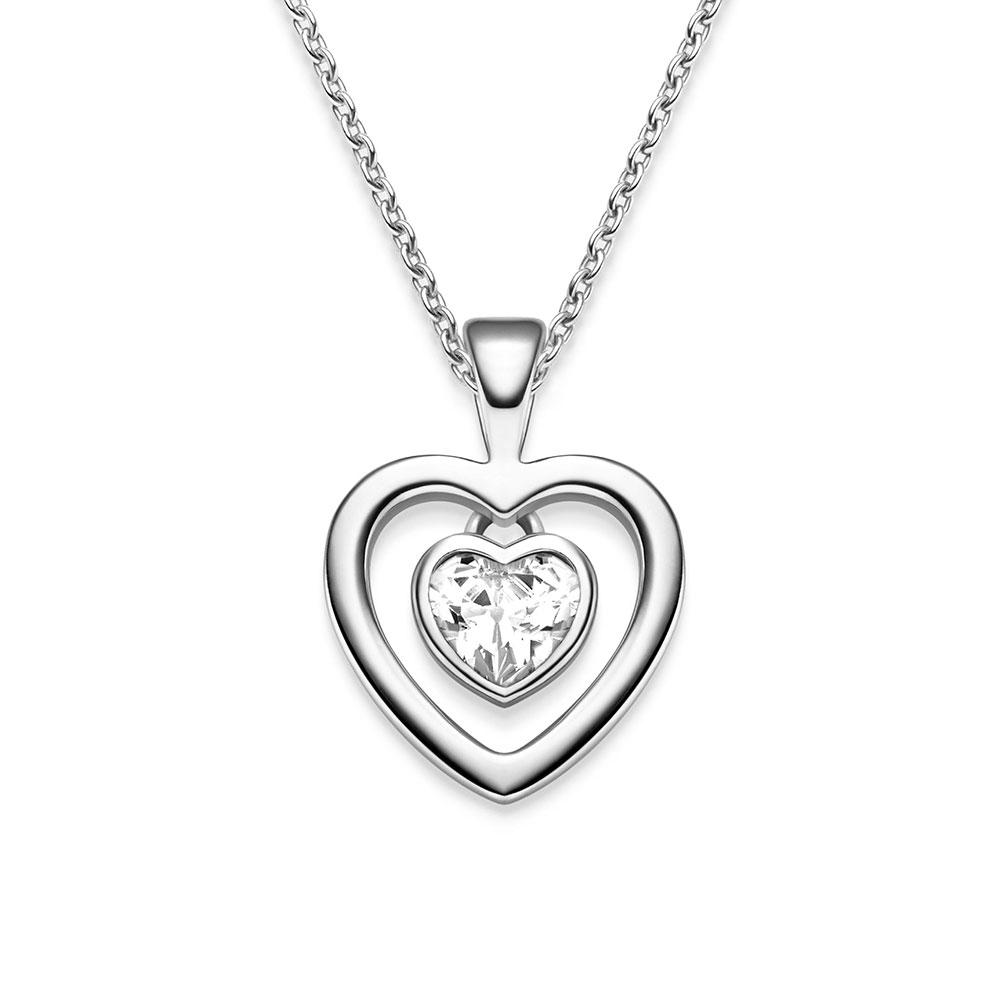 Herzkette Silberkette 925 Kette mit Herzanhänger Geschenke für Freundin Frauen Herz-Kette Damenkette Halskette Silber *Ich liebe Dich* Schmuck Liebe