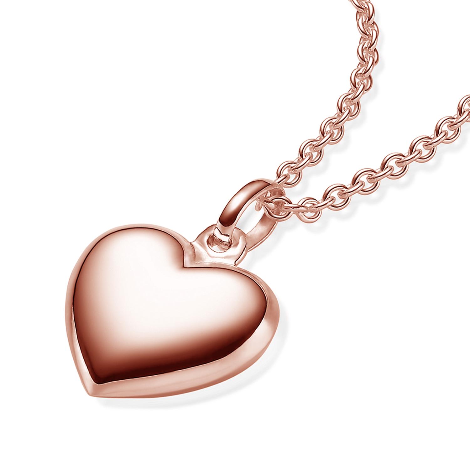 Herzkette Rosegold Halskette Damen Silber mit Anhänger Rosegold vergoldet Herz Kette Herzchen Herz Rosegold *Silber 925 vergoldet!* Geschenk Freundin