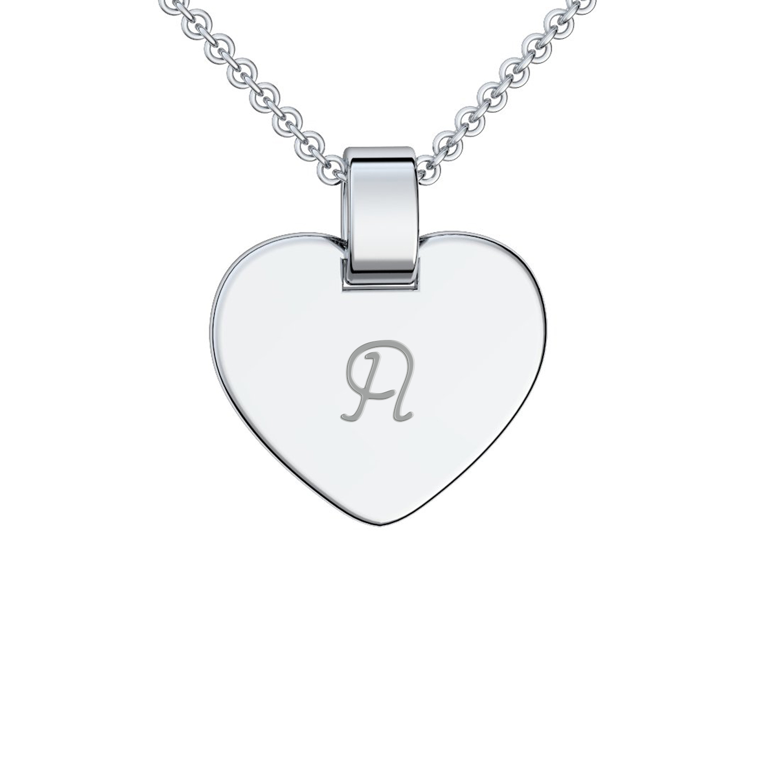 Herzkette Herzchen Kette mit Gravur Namen Silber 925 Damen Halskette mit Herzanhänger personalisiert mit Buchstaben Initialen | Kette Ich liebe Dich Silberkette mit Herz