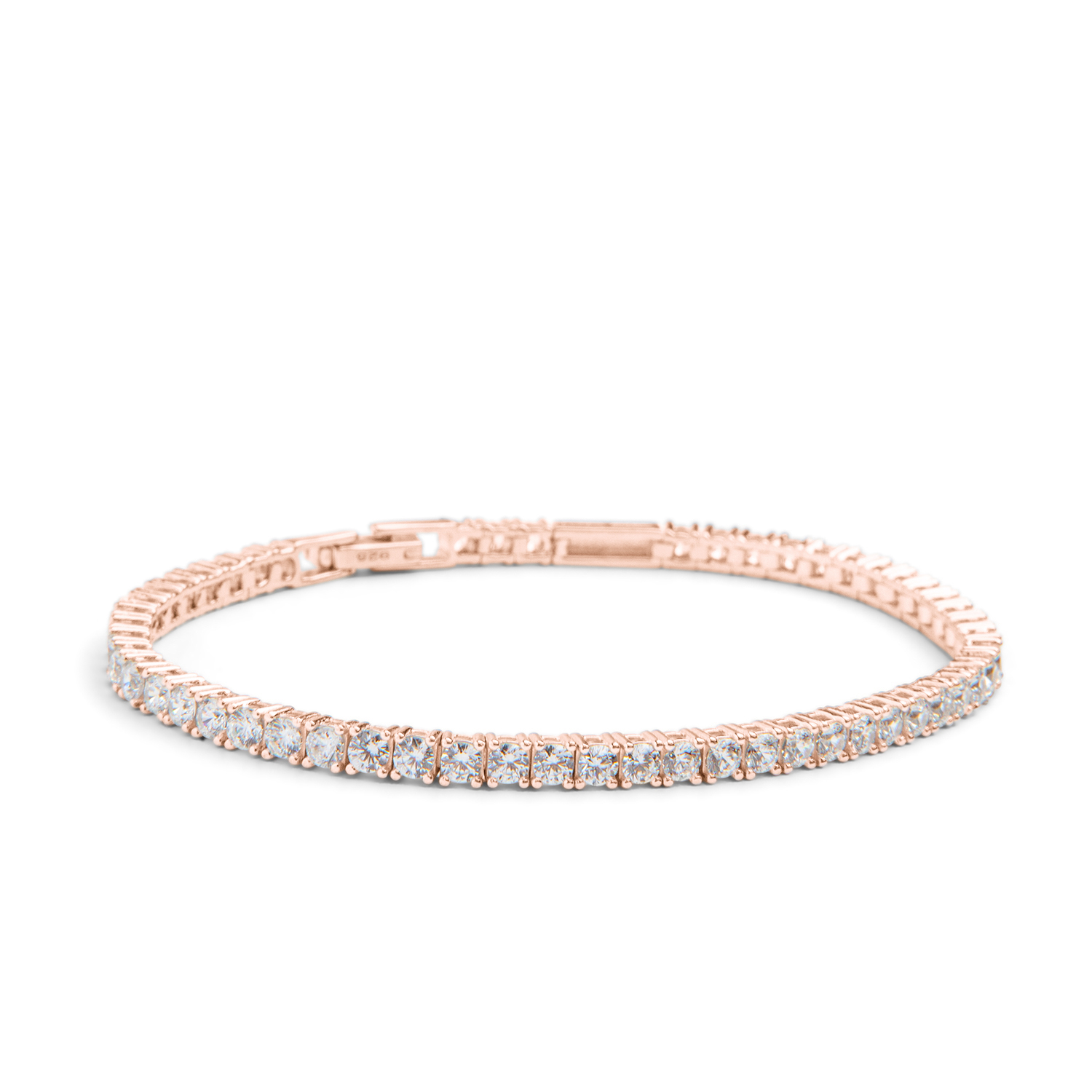 AMOONIC Damen Tennisarmband Match aus Silber 925 Rosegold vergoldet mit Zirkoniasteinen - Armband mit Gravur für Namen - Perfektes Geschenk für Sie