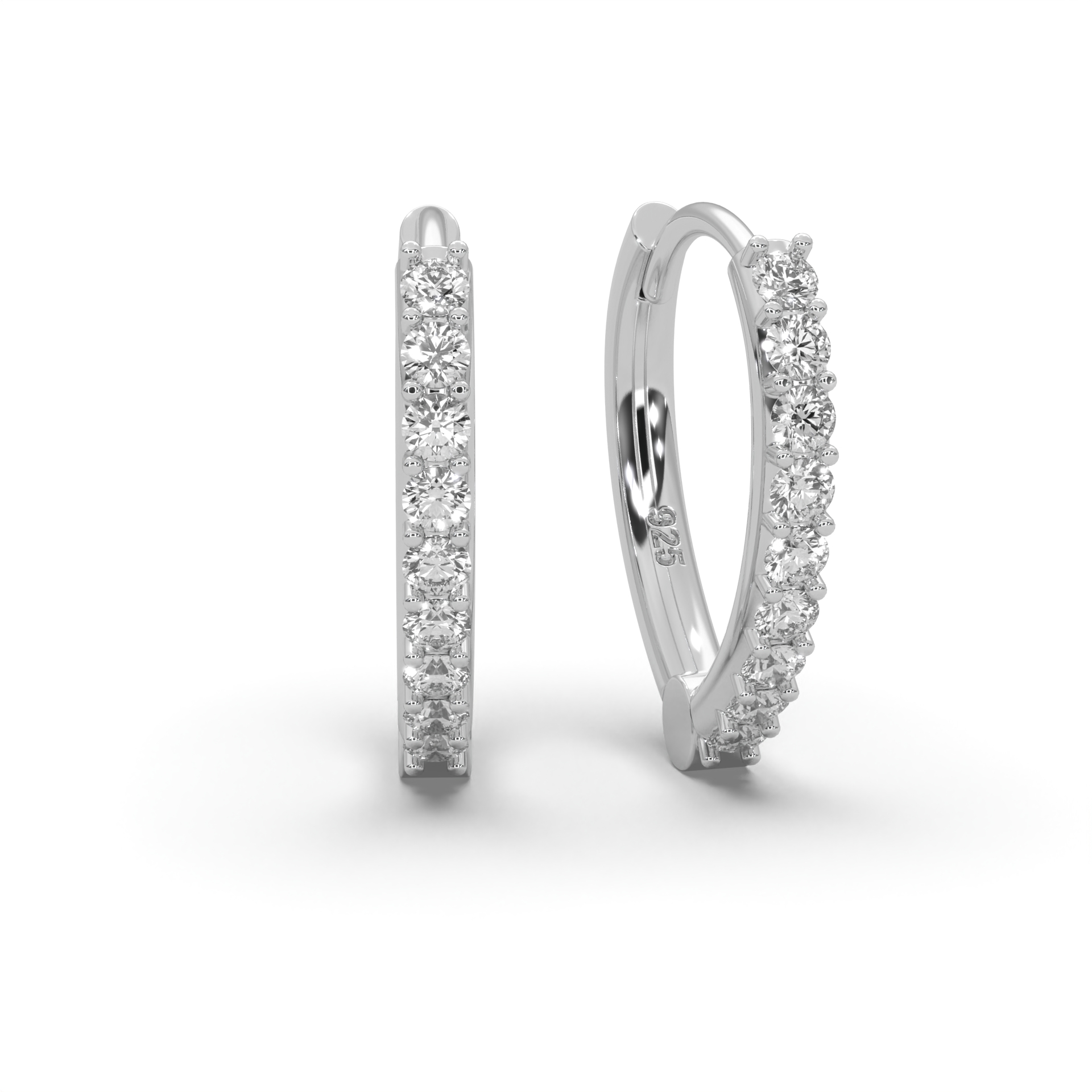 Creolen Silber 925 Damen Ohrringe von AMOONIC I Kreolen klein in Tropfenform mit Zirkonia-Steinen I Silberohrringe Hoops | Schmuck Geschenk für Frauen