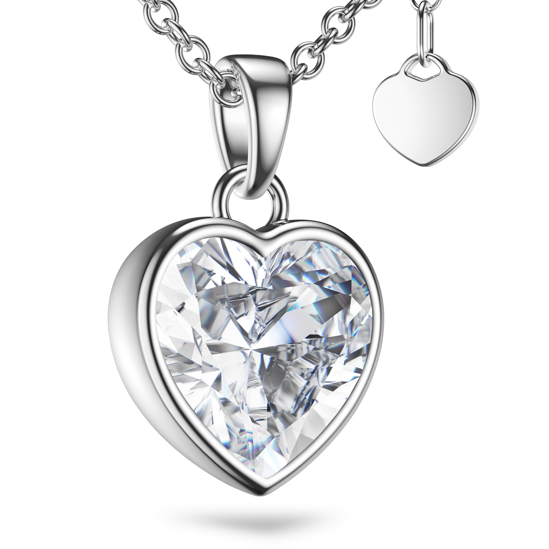 Halskette Damen-Kette Silber 925 Geschenk Herzkette Silber 925 Kette mit Herz-Anhänger für Frau Freundin Frauen Silber-Kette Damen Schmuck schenken