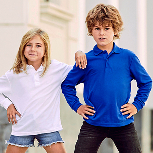 Kinder Langarm Poloshirt Fruit