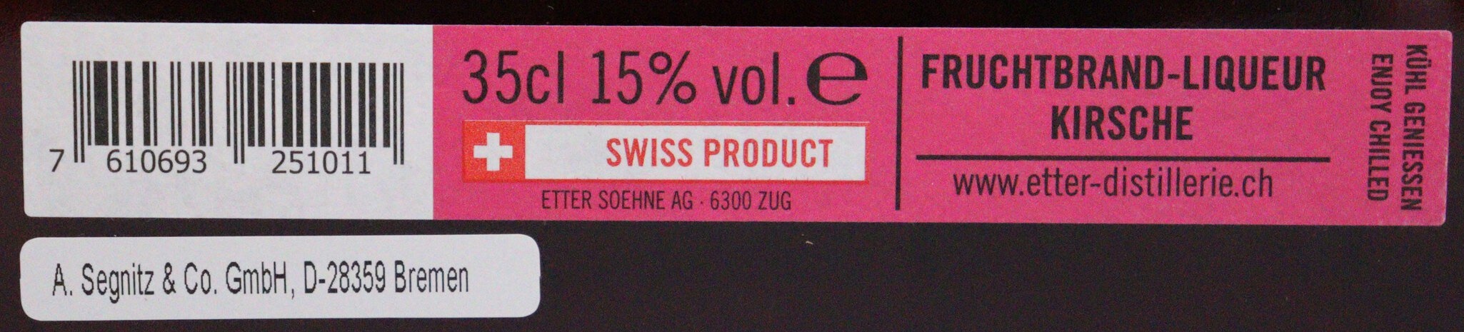 Etter Kirsche Likör New Generation Fruchtbrand-Likör, 15% Vol.
