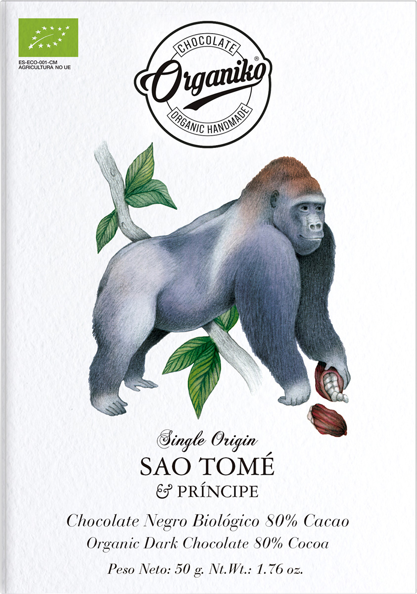 Chocolate Orgániko Single Origin 80% Cacao Sao Tomé & Príncipe - Bio