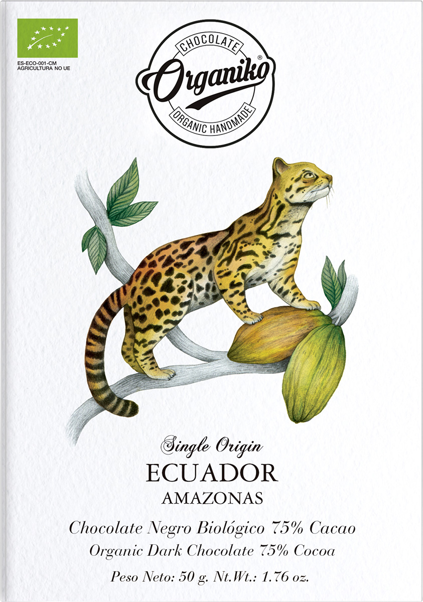 Chocolate Orgániko Single Origin 75% Cacao Ecuador 'Amazonas' - Bio