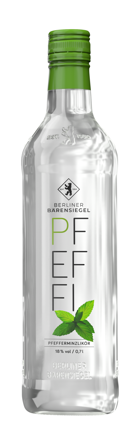 Berliner Bärensiegel PFEFFI Pfefferminzlikör 18% - 6 Flasche!