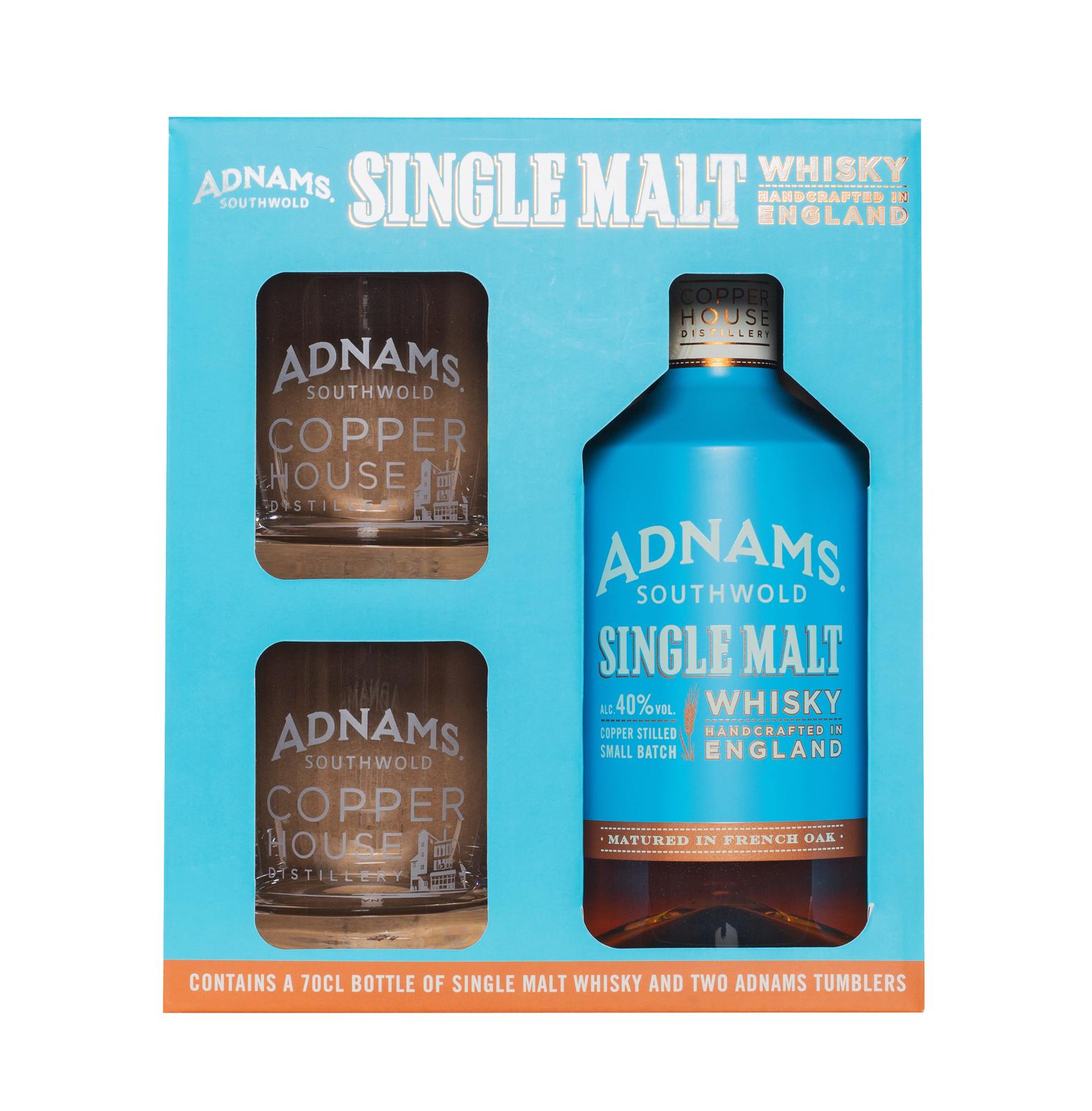 Adnams Single Malt Whisky Geschenkbox mit 2 Gläsern