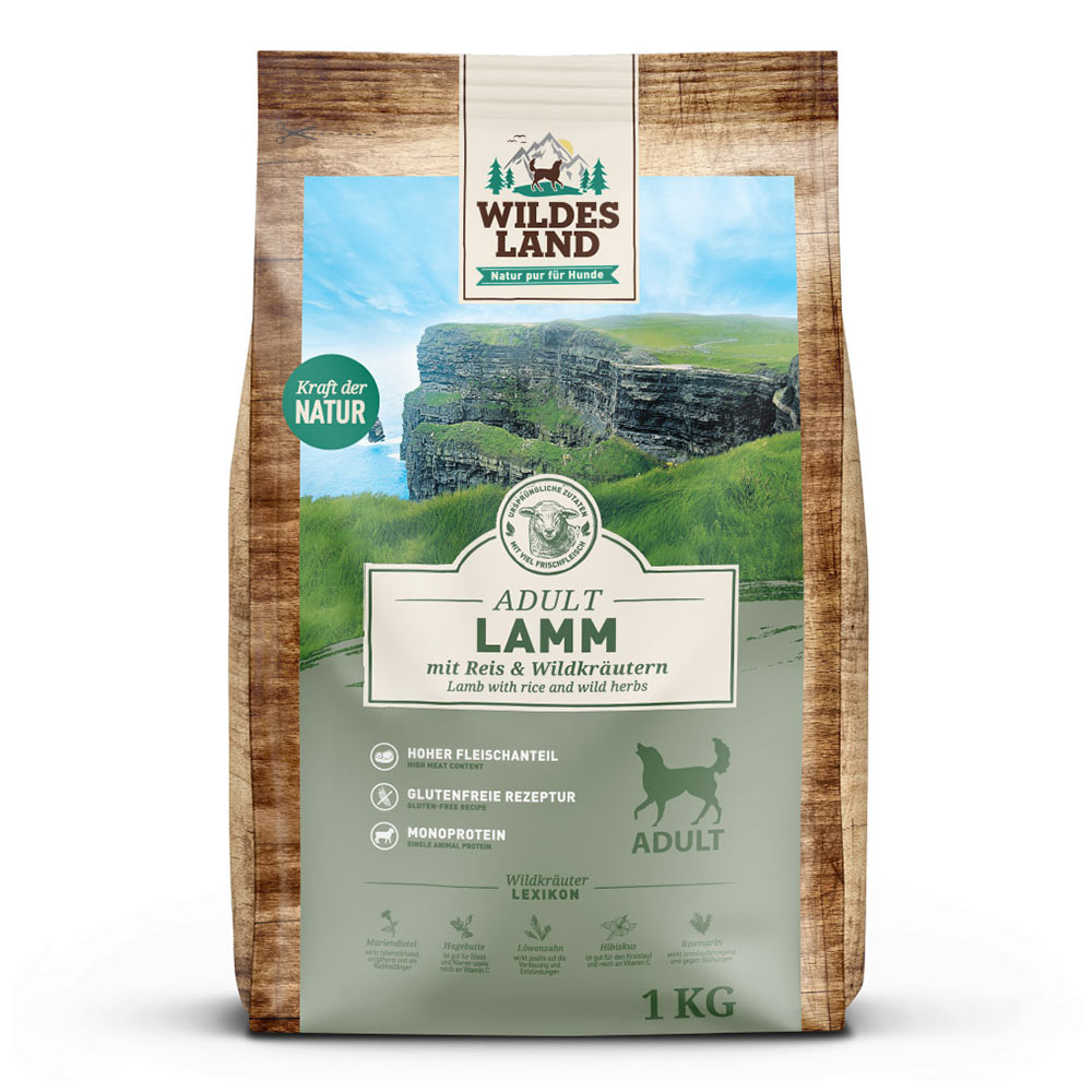 Wildes Land | Lamm mit Reis und Wildkräutern | Classic Adult | 4 x 1 kg