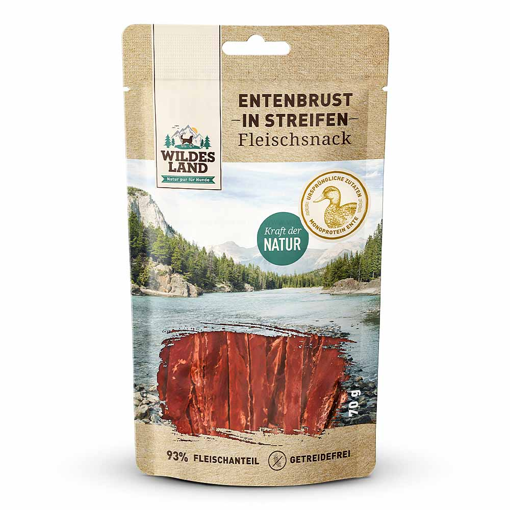 Wildes Land | Entenbrust in Streifen | Fleischsnacks | 7 x 70 g