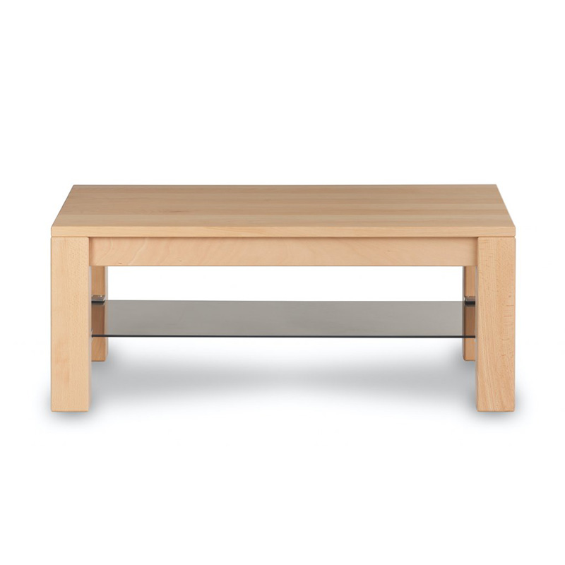 Couchtisch Chicago Glas aus Massivholz Buche