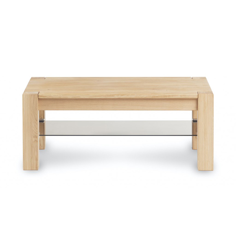 Couchtisch Denver Glas aus Massivholz Eiche