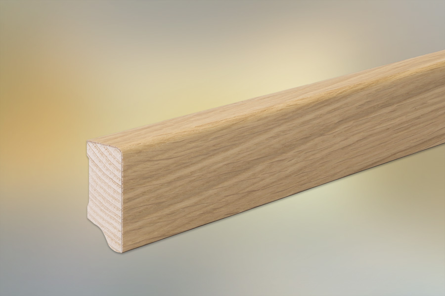 Sockelleiste Eiche furniert für Parkett und Massivholzdielen, 40 x 16 mm, klar lackiert, 240 cm