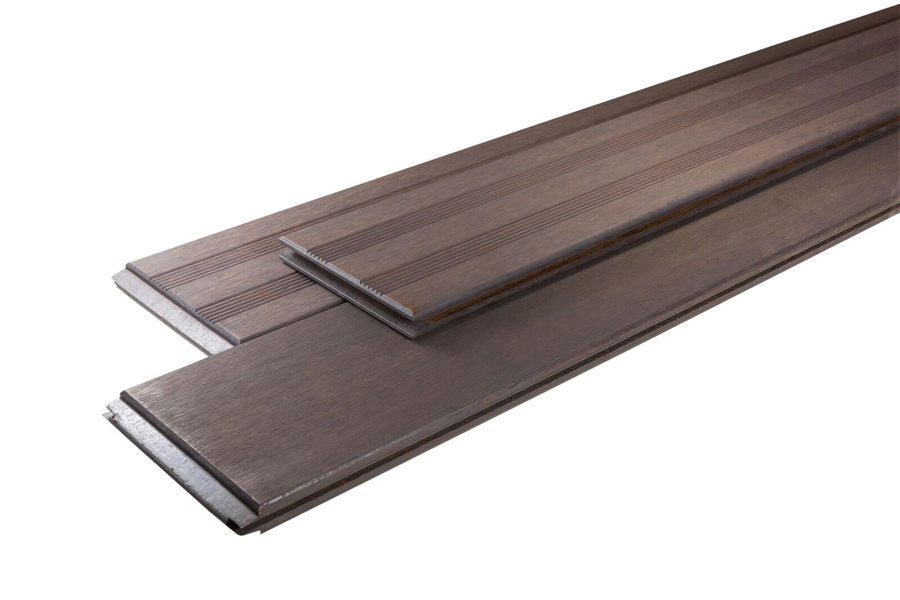 Terrassendielen Bambus, französisch / glatt, Granit Grey, 20 x 140 x 2200 mm, 3 St. / PE