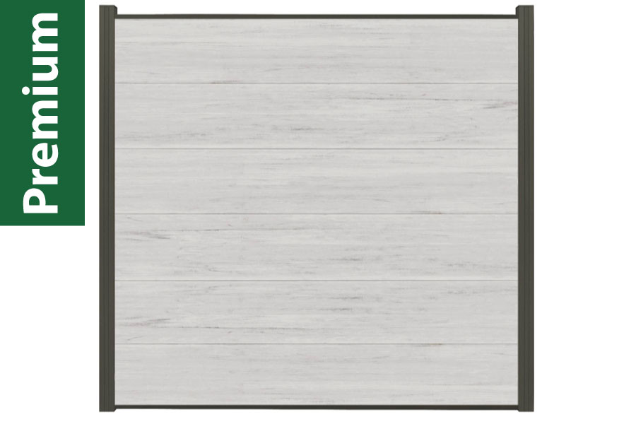 XXXL Premium Komplettset, WPC Coex. Zaun, beige, 20 mm (S) x 1790 mm (B) x 1750 mm (H), Modulares Zaunsystem / Sichtschutz / Steckzaun inkl. Start- und Abschlussprofil (Serie WoodoSylt ohne Pfosten)