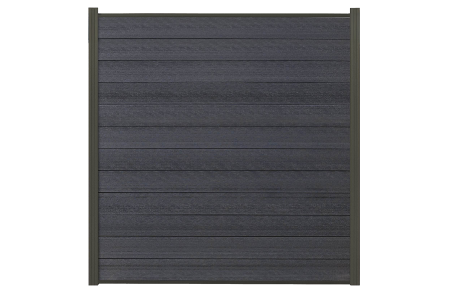 WPC Coex. Zaun Komplettset, anthrazit, 20 mm (S) x 1790 mm (B) x 1730 mm (H), Modulares Zaunsystem / Sichtschutz / Steckzaun inkl. Start- und Abschlussprofil (Serie WoodoWyk ohne Pfosten)