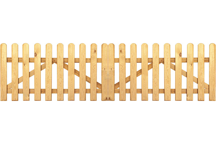 Gartenzaun Doppeltor Holz Kiefer / Fichte  300 x 80 cm (Serie Edewecht)