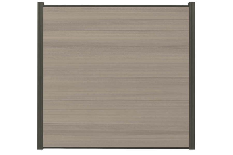 XXXL Premium Komplettset, WPC Coex. Zaun, grau meliert, 20 mm (S) x 1790 mm (B) x 1750 mm (H), Modulares Zaunsystem / Sichtschutz / Steckzaun inkl. Start- und Abschlussprofil (Serie WoodoSylt ohne Pfosten)