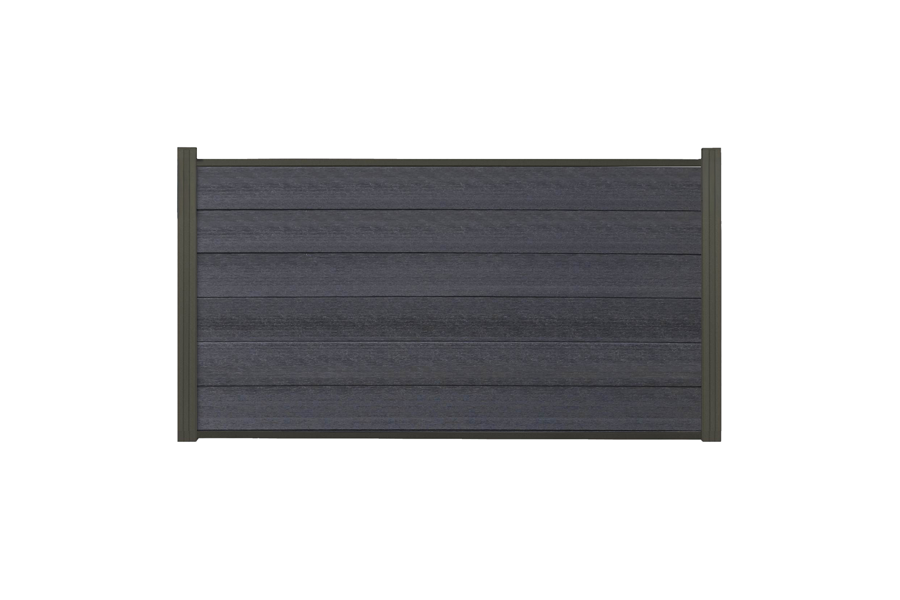 WPC Coex. Zaun Komplettset, anthrazit, 20mm (S) x 1790 mm (B) x 900 mm (H), Modulares Zaunsystem / Sichtschutz / Steckzaun inkl. Start- und Abschlussprofil (Serie WoodoWyk, ohne Pfosten)