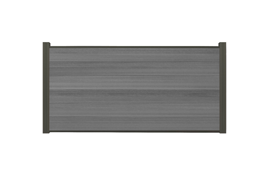 WPC Coex. Zaun Komplettset, grey, 20mm (S) x 1790 mm (B) x 900 mm (H), Modulares Zaunsystem / Sichtschutz / Steckzaun inkl. Start- und Abschlussprofil (Serie WoodoWyk, ohne Pfosten)