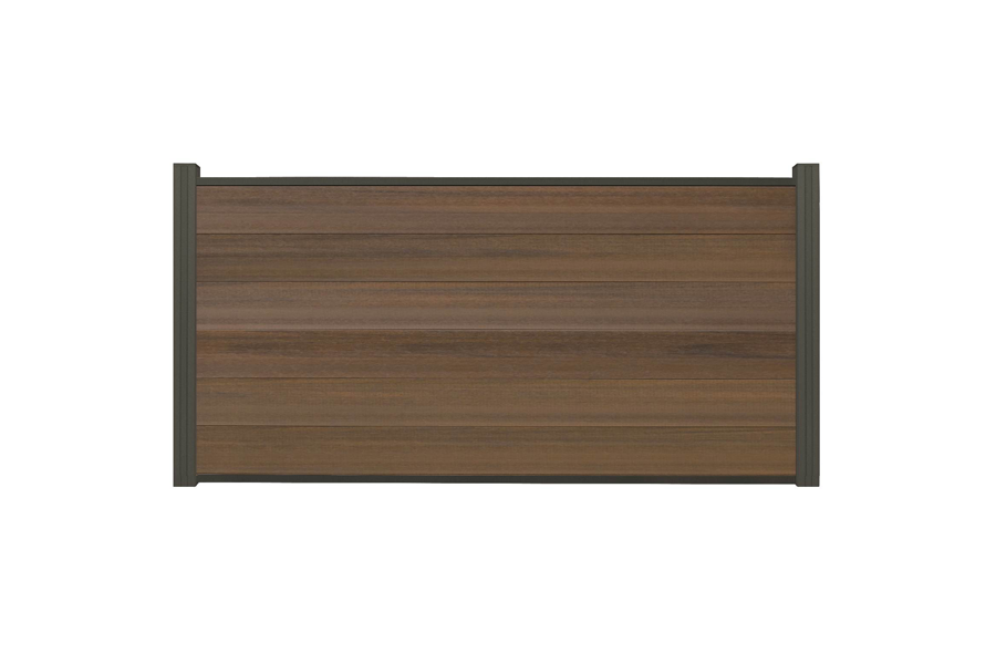 WPC Coex. Zaun Komplettset, teak, 20mm (S) x 1790 mm (B) x 900 mm (H), Modulares Zaunsystem / Sichtschutz / Steckzaun inkl. Start- und Abschlussprofil (Serie WoodoWyk, ohne Pfosten)