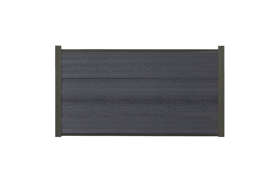 XXXL Premium Komplettset, WPC Coex. Zaun, anthrazit, 20mm (S) x 1790 mm (B) x 900 mm (H), Modulares Zaunsystem / Sichtschutz / Steckzaun inkl. Start- und Abschlussprofil (Serie WoodoSylt, ohne Pfosten)