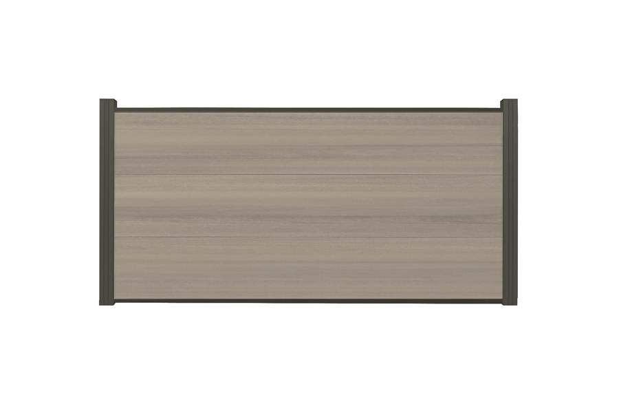 XXXL Premium Komplettset, WPC Coex. Zaun, grau meliert, 20mm (S) x 1790 mm (B) x 900 mm (H), Modulares Zaunsystem / Sichtschutz / Steckzaun inkl. Start- und Abschlussprofil (Serie WoodoSylt, ohne Pfosten)