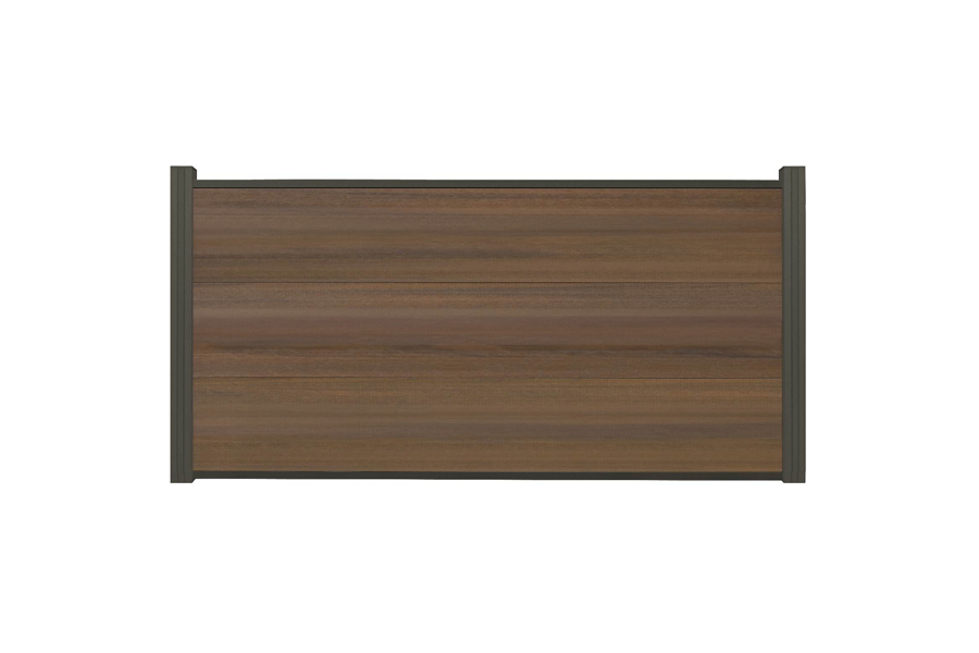 XXXL Premium Komplettset, WPC Coex. Zaun, teak, 20mm (S) x 1790 mm (B) x 900 mm (H), Modulares Zaunsystem / Sichtschutz / Steckzaun inkl. Start- und Abschlussprofil (Serie WoodoSylt, ohne Pfosten)