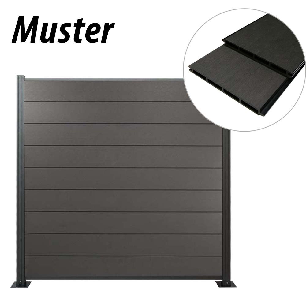 Muster  WPC Zaun / Sichtschutz / Steckzaun, 20 x 200 mm, anthrazit