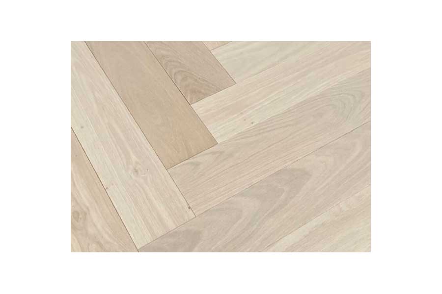 Premium Eiche Parkett, Fischgrät, Select Sortierung, naturbelassen, 14 mm (S) x 125 mm (B) x 600 mm (L) Nut- und Feder Verbindung (1,2 m² / Paket)